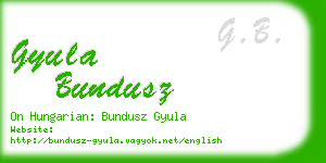 gyula bundusz business card